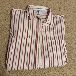 Old Navy ‘Boy Friend’ Shirt - Maroon and White